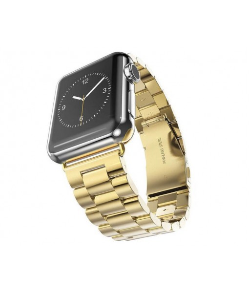 Curea Techsuit W036, Compatibila Cu Apple Watch 1 / 2 / 3 / 4 / 5 / 6 / 7 / SE - 42/45mm, Metalic, Gold